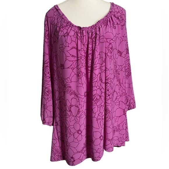 Daisy Fuentes Tops - Daisy Fuentes Pink and Red Floral Womens Size 3X Blouse